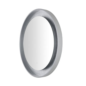 Safavieh Erdem, 30 Inch, Silver Grey/Silver Leaf, Aluminum Led Mirror Silver Grey/ Silver Leaf Metal LMR1014A