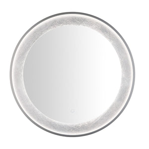 Safavieh Erdem, 30 Inch, Silver Grey/Silver Leaf, Aluminum Led Mirror Silver Grey/ Silver Leaf Metal LMR1014A