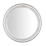 Safavieh Erdem, 30 Inch, Silver Grey/Silver Leaf, Aluminum Led Mirror Silver Grey/ Silver Leaf Metal LMR1014A