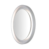 Safavieh Erdem, 30 Inch, Silver Grey/Silver Leaf, Aluminum Led Mirror Silver Grey/ Silver Leaf Metal LMR1014A