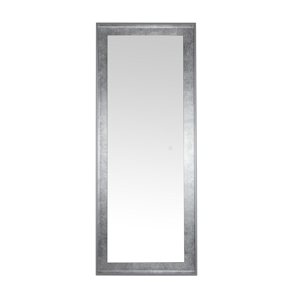 Safavieh Montauk, 26 Inch, Silver Grey/Silver Leaf, Aluminum Led Mirror Silver Grey/ Silver Leaf Metal LMR1015A