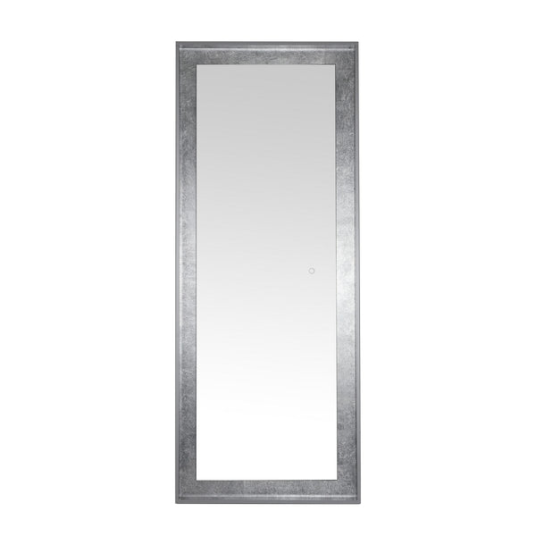 Safavieh Montauk, 26 Inch, Silver Grey/Silver Leaf, Aluminum Led Mirror Silver Grey/ Silver Leaf Metal LMR1015A