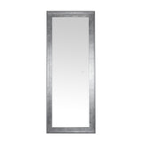 Safavieh Montauk, 26 Inch, Silver Grey/Silver Leaf, Aluminum Led Mirror Silver Grey/ Silver Leaf Metal LMR1015A