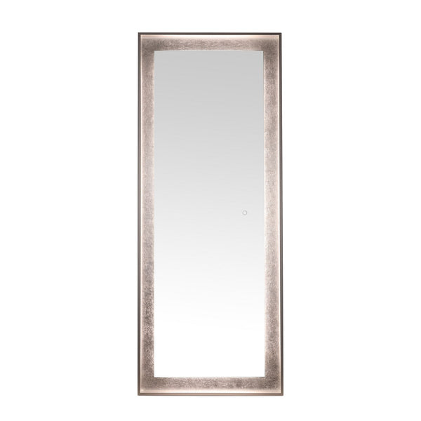 Safavieh Montauk, 26 Inch, Silver Grey/Silver Leaf, Aluminum Led Mirror Silver Grey/ Silver Leaf Metal LMR1015A