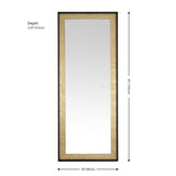 Safavieh Montauk, 26 Inch, Black/Gold Leaf, Aluminum Led Mirror Black / Gold Leaf Metal LMR1015B