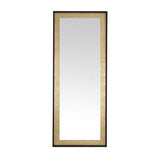 Safavieh Montauk, 26 Inch, Black/Gold Leaf, Aluminum Led Mirror Black / Gold Leaf Metal LMR1015B