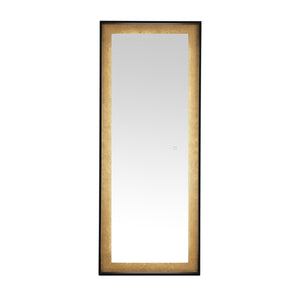 Safavieh Montauk, 26 Inch, Black/Gold Leaf, Aluminum Led Mirror Black / Gold Leaf Metal LMR1015B