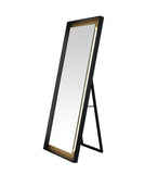 Safavieh Montauk, 26 Inch, Black/Gold Leaf, Aluminum Led Mirror Black / Gold Leaf Metal LMR1015B