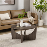 Walker Edison Luna Modern/Contemporary 28" Round Coffee Table with Open Crossed Arch Base LNAL1K2CI