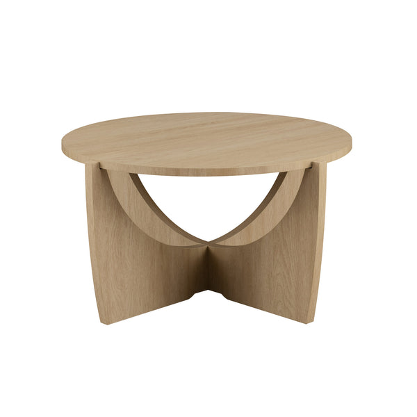 Walker Edison Luna Modern/Contemporary 28" Round Coffee Table with Open Crossed Arch Base LNAL1K2CO