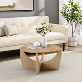 Walker Edison Luna Modern/Contemporary 28" Round Coffee Table with Open Crossed Arch Base LNAL1K2CO