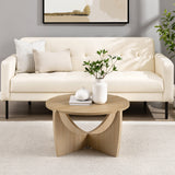 Walker Edison Luna Modern/Contemporary 28" Round Coffee Table with Open Crossed Arch Base LNAL1K2CO