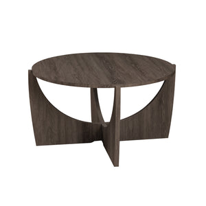 Walker Edison Luna Modern/Contemporary 35" Round Coffee Table with Open Crossed Arch Base LNAL1KCI