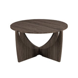 Walker Edison Luna Modern/Contemporary 35" Round Coffee Table with Open Crossed Arch Base LNAL1KCI