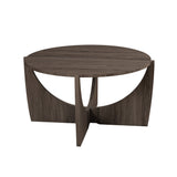 Walker Edison Luna Modern/Contemporary 35" Round Coffee Table with Open Crossed Arch Base LNAL1KCI