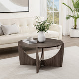 Walker Edison Luna Modern/Contemporary 35" Round Coffee Table with Open Crossed Arch Base LNAL1KCI