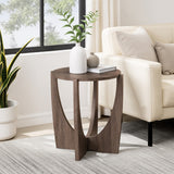 Walker Edison Luna Modern/Contemporary 19" Round Side Table with Open Crossed Arch Base LNAL8KCI