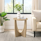 Walker Edison Luna Modern/Contemporary 19" Round Side Table with Open Crossed Arch Base LNAL8KCO