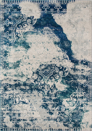 Momeni Loft LO-09 Machine Made Traditional Abstract Indoor Area Rug Blue 9'3" x 12'6" LOFT0LO-09BLU93C6