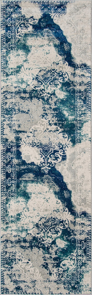 Momeni Loft LO-09 Machine Made Traditional Abstract Indoor Area Rug Blue 9'3" x 12'6" LOFT0LO-09BLU93C6