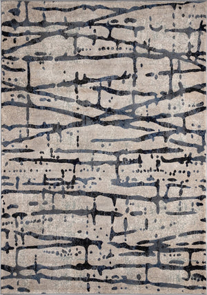 Momeni Logan LGN-1 Machine Made Contemporary Abstract Indoor Area Rug Grey 9'3" x 12'6" LOGANLGN-1GRY93C6