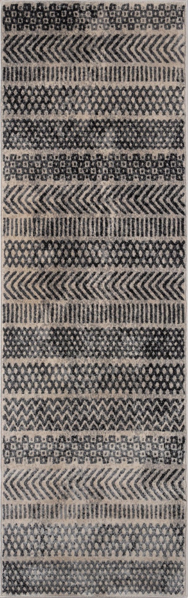 Momeni Logan LGN-2 Machine Made Contemporary Geometric Indoor Area Rug Grey 9'3" x 12'6" LOGANLGN-2GRY93C6