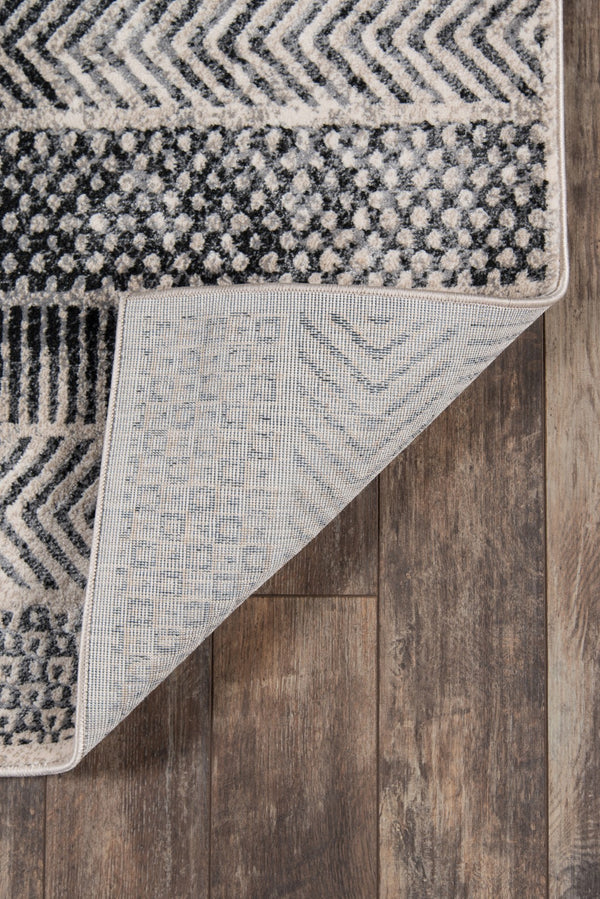 Momeni Logan LGN-2 Machine Made Contemporary Geometric Indoor Area Rug Grey 9'3" x 12'6" LOGANLGN-2GRY93C6