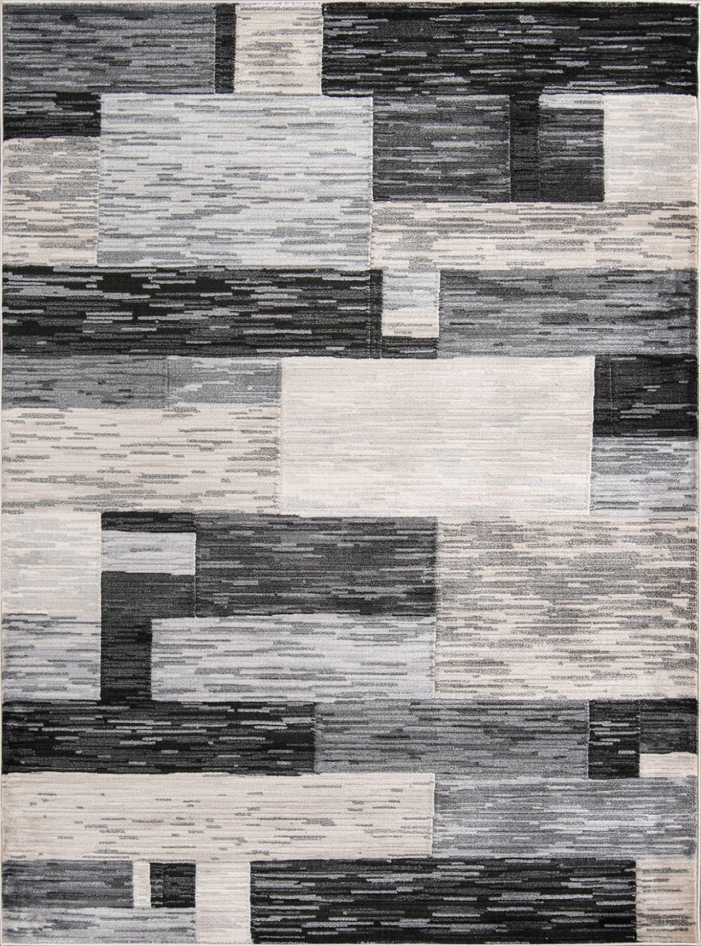 Momeni Logan LGN-3 Machine Made Contemporary Geometric Indoor Area Rug Charcoal 9'3" x 12'6" LOGANLGN-3CHR93C6