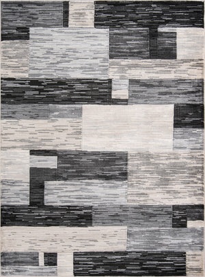 Momeni Logan LGN-3 Machine Made Contemporary Geometric Indoor Area Rug Charcoal 9'3" x 12'6" LOGANLGN-3CHR93C6
