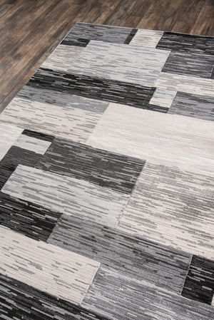 Momeni Logan LGN-3 Machine Made Contemporary Geometric Indoor Area Rug Charcoal 9'3" x 12'6" LOGANLGN-3CHR93C6