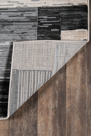 Momeni Logan LGN-3 Machine Made Contemporary Geometric Indoor Area Rug Charcoal 9'3" x 12'6" LOGANLGN-3CHR93C6
