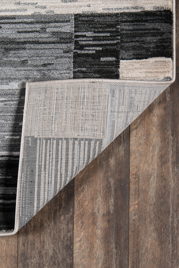 Momeni Logan LGN-3 Machine Made Contemporary Geometric Indoor Area Rug Charcoal 9'3" x 12'6" LOGANLGN-3CHR93C6