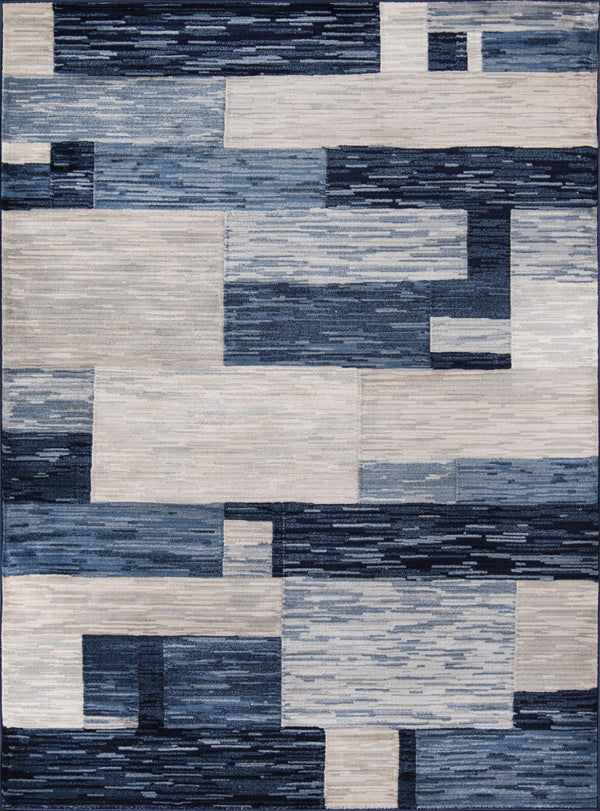 Momeni Logan LGN-3 Machine Made Contemporary Geometric Indoor Area Rug Navy 9'3" x 12'6" LOGANLGN-3NVY93C6