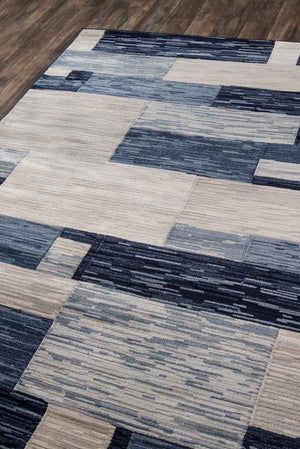Momeni Logan LGN-3 Machine Made Contemporary Geometric Indoor Area Rug Navy 9'3" x 12'6" LOGANLGN-3NVY93C6