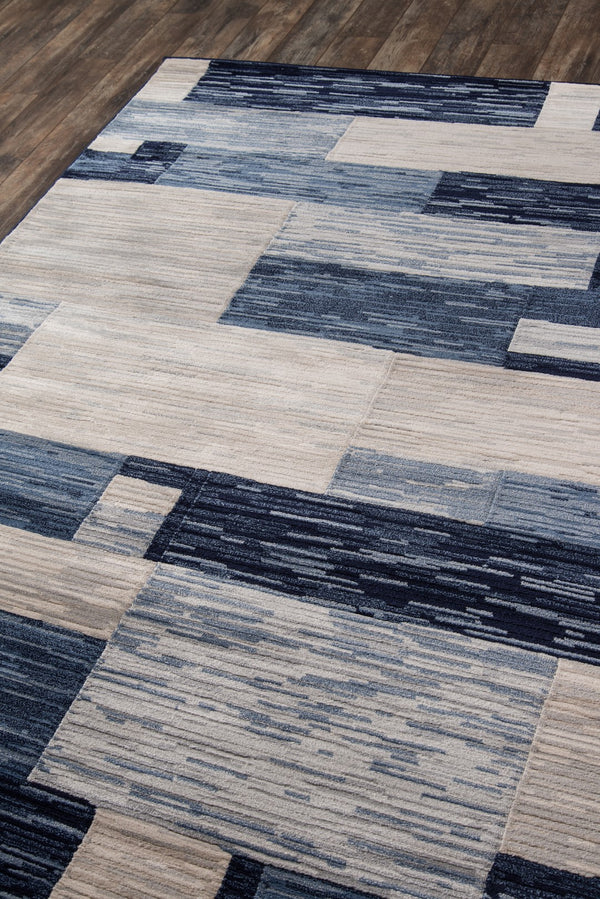 Momeni Logan LGN-3 Machine Made Contemporary Geometric Indoor Area Rug Navy 9'3" x 12'6" LOGANLGN-3NVY93C6