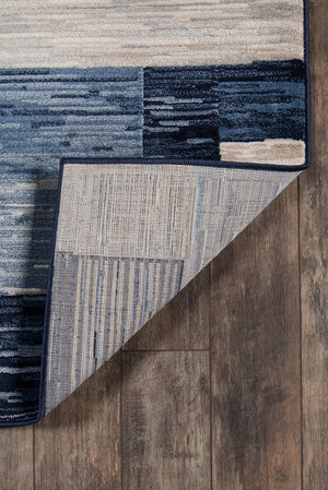 Momeni Logan LGN-3 Machine Made Contemporary Geometric Indoor Area Rug Navy 9'3" x 12'6" LOGANLGN-3NVY93C6