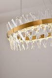 Bethel Gold LED Chandelier in Metal & Crystal