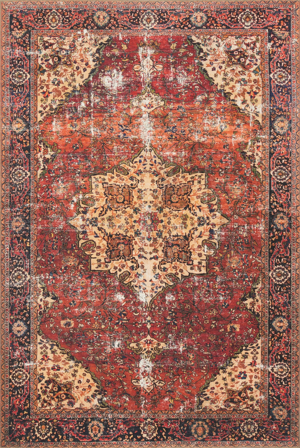 Loloi Loren LQ-07 100% Polyester Power Loomed Traditional Rug LORELQ-07RENV84B6