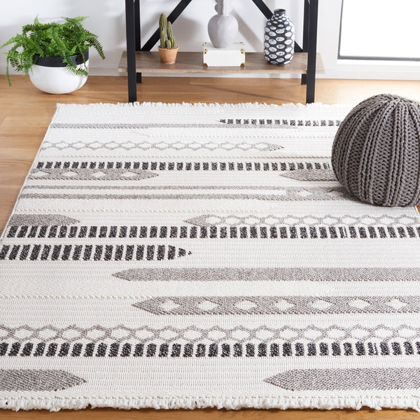 Safavieh Lotus 107 Transitional Power Loomed Rug Ivory / Dark Grey LOT107A-9