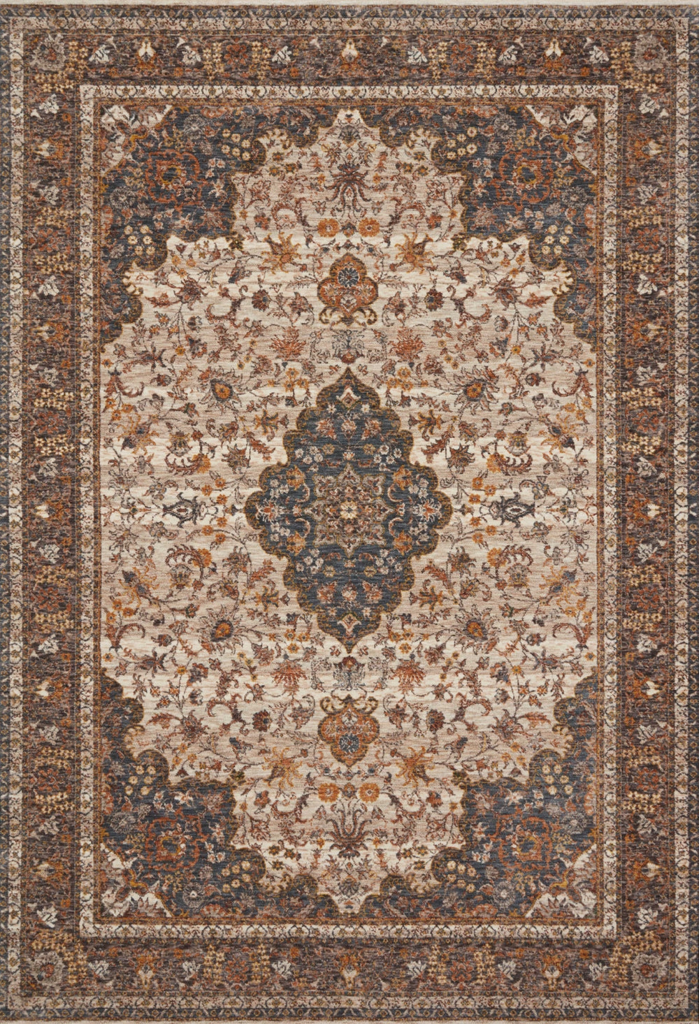 Loloi Lourdes LOU-01 Polyester, Viscose Pile Power Loomed Traditional Rug LOURLOU-01NAOCB6F7
