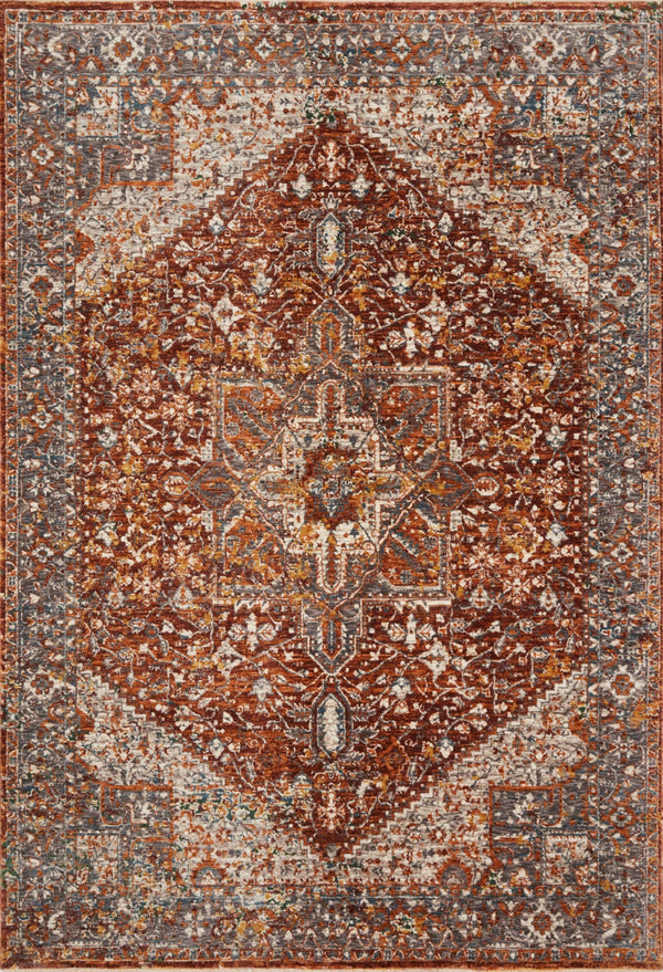 Loloi Lourdes LOU-02 Polyester, Viscose Pile Power Loomed Traditional Rug LOURLOU-02RUMLB6F7