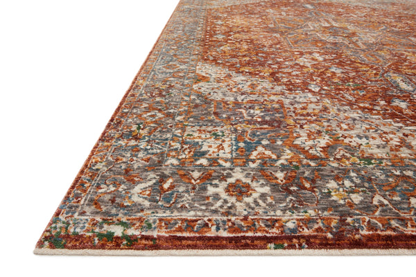 Loloi Lourdes LOU-02 Polyester, Viscose Pile Power Loomed Traditional Rug LOURLOU-02RUMLB6F7