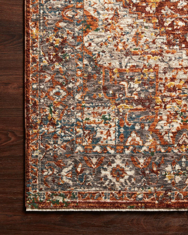 Loloi Lourdes LOU-02 Polyester, Viscose Pile Power Loomed Traditional Rug LOURLOU-02RUMLB6F7