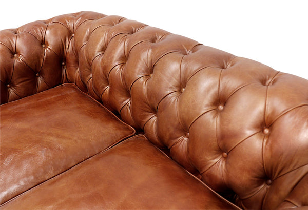 Pasargad Genuine Leather Chester Bay Tufted Loveseat LOVE-3009-2-PASARGAD