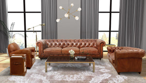 Pasargad Genuine Leather Chester Bay Tufted Loveseat LOVE-3009-2-PASARGAD