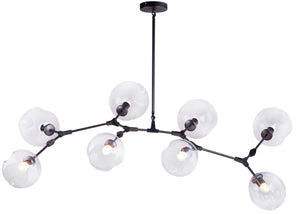 Bethel Modern Black Chandelier with Adjustable Arms & Clear Glass Shades for Stylish Home Décor