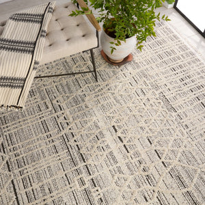 Jaipur Living Lore Caiya LRE02 Power Loomed 70% Polypropylene 30% Polyester Trellis Area Rug Cream 70% Polypropylene 30% Polyester RUG155337