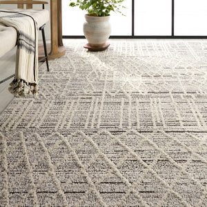 Jaipur Living Lore Caiya LRE02 Power Loomed 70% Polypropylene 30% Polyester Trellis Area Rug Cream 70% Polypropylene 30% Polyester RUG155337