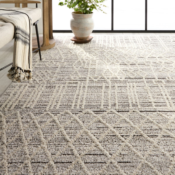 Jaipur Living Lore Caiya LRE02 Power Loomed 70% Polypropylene 30% Polyester Trellis Area Rug Cream 70% Polypropylene 30% Polyester RUG155337