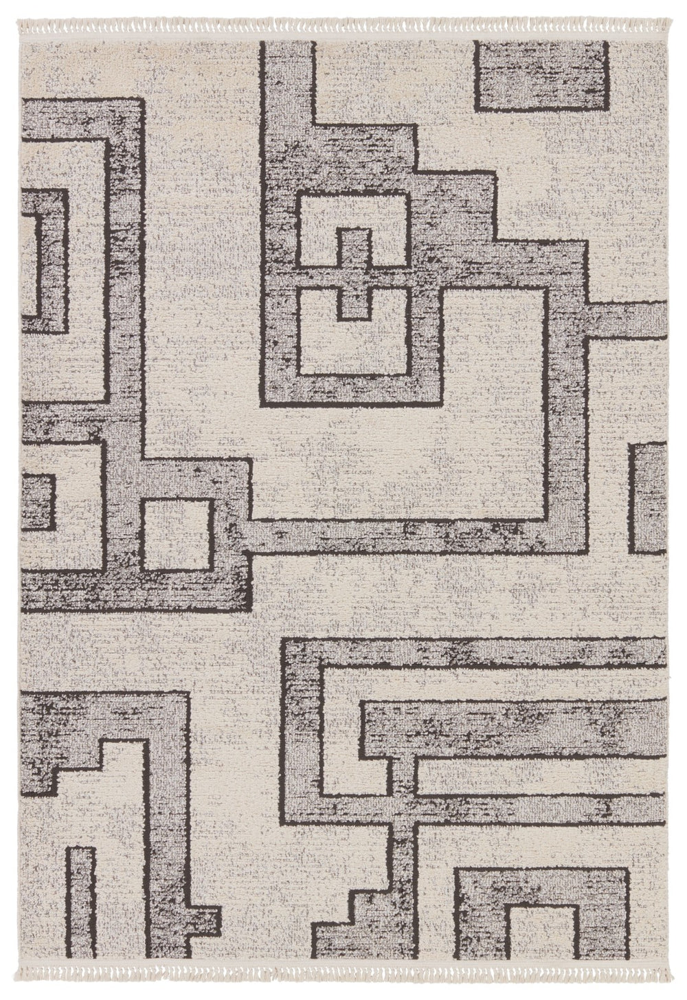 Jaipur Living Lore Bungalow LRE05 Power Loomed 70% Polypropylene 30% Polyester Geometric Area Rug Gray 70% Polypropylene 30% Polyester RUG155358